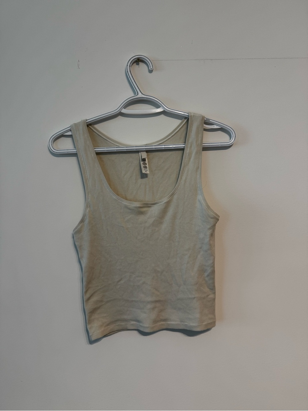 SKIMS Ribbed Scoop Tank in Light Beige